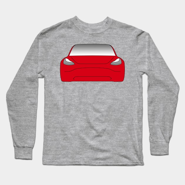 Tesla Model 3 Front Long Sleeve T-Shirt by dgc